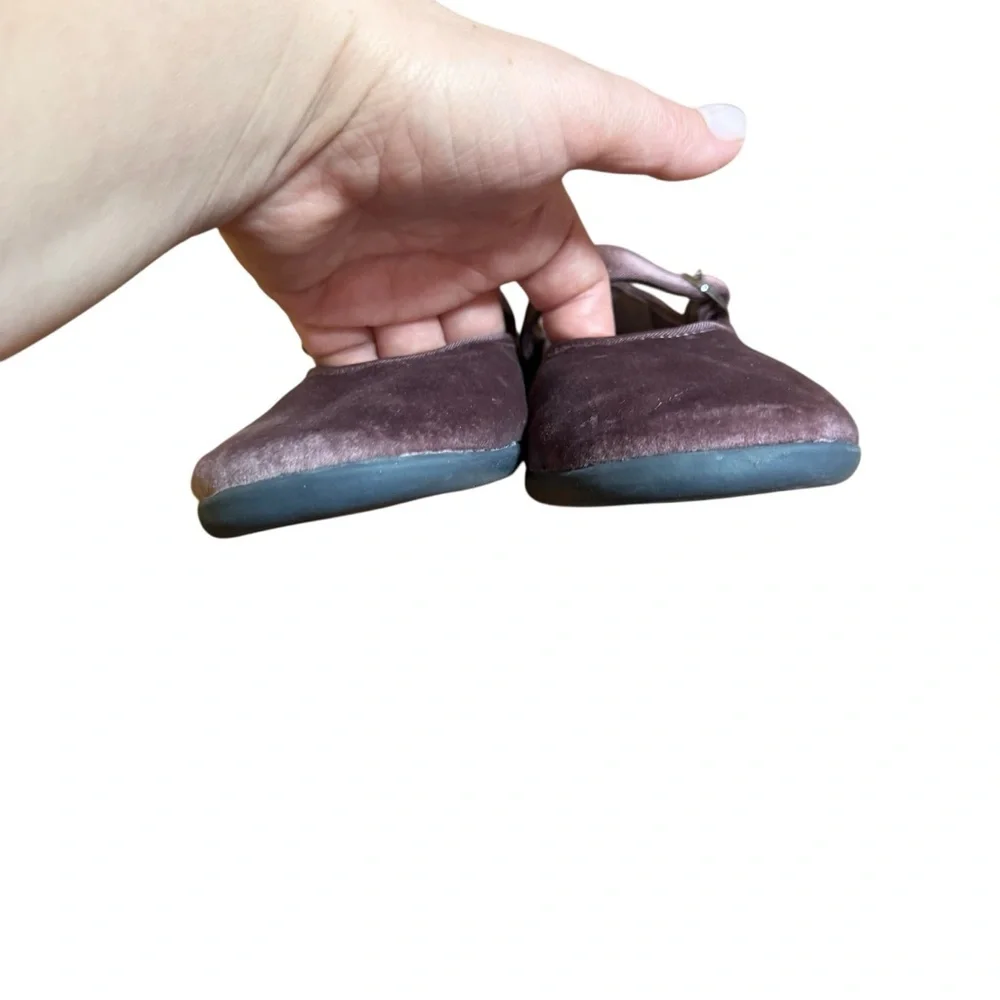 ZARA Girls Purple Velvet Mary Jane Flats Buckle Dress Shoes EU 32 US 1–2